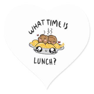 What Time Is Lunch Heart Sticker
