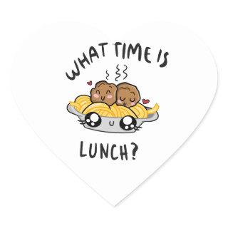 What Time Is Lunch Heart Sticker