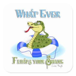 Whatever Floats your Snake Square Sticker