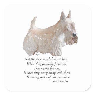 Wheaten Scottish Terrier Rainbow Bridge Square Sticker