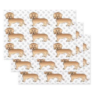Wheaten Wire Haired Dachshund Cartoon Dog Pattern  Sheets
