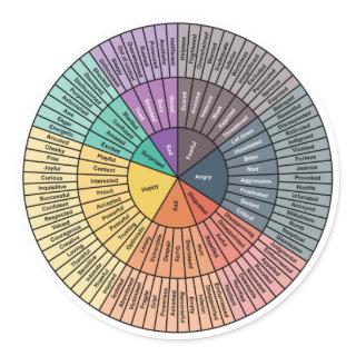 Wheel Of Emotions Classic Round Sticker