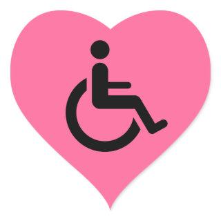 Wheelchair Access - Handicap Chair Symbol Heart Sticker