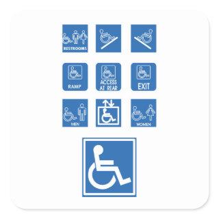 Wheelchair Accessibility Signs Square Sticker