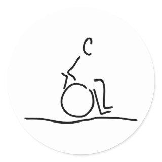 wheelchair user disabled classic round sticker