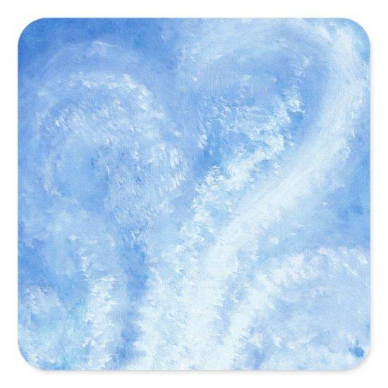 When ocean waves crash onto the shore watercolor  square sticker