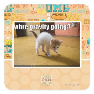 Where gravity going? square sticker