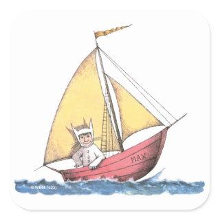Where the Wild Things Are | Max Sailing Square Sticker