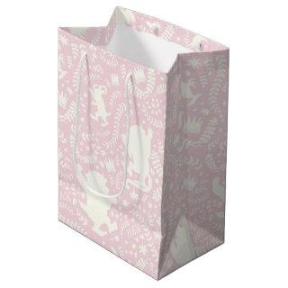 Where the Wild Things Pink Floral Pattern Medium Gift Bag