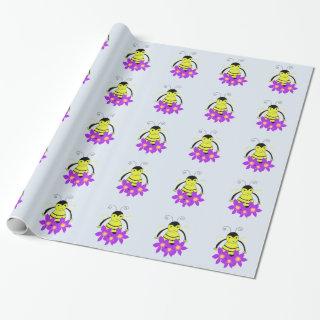 Whimsical Bee With Bright Flowers
