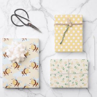 Whimsical Bumble Bee and Honeycomb Floral  Sheets