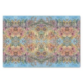 Whimsical Chic Flower Garden Watercolor Painting  Tissue Paper