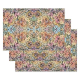 Whimsical Chic Flower Garden Watercolor Painting   Sheets