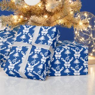 Whimsical Christmas Tree Santa Claus Navyblue
