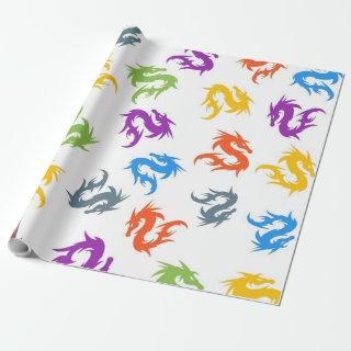 WHIMSICAL COLORFUL CHINESE DRAGON PATTERN