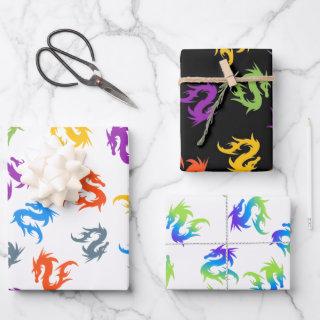 WHIMSICAL COLORFUL CHINESE DRAGON PATTERN  SHEETS