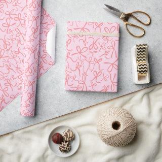 Whimsical Cute Pink Bows Pattern Girly Gift