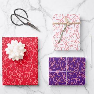 Whimsical Cute Pink Bows Pattern Girly Gift  Sheets