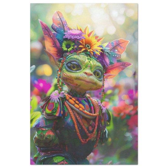 Whimsical Elf Fairy Multicolored Decoupage Tissue Paper