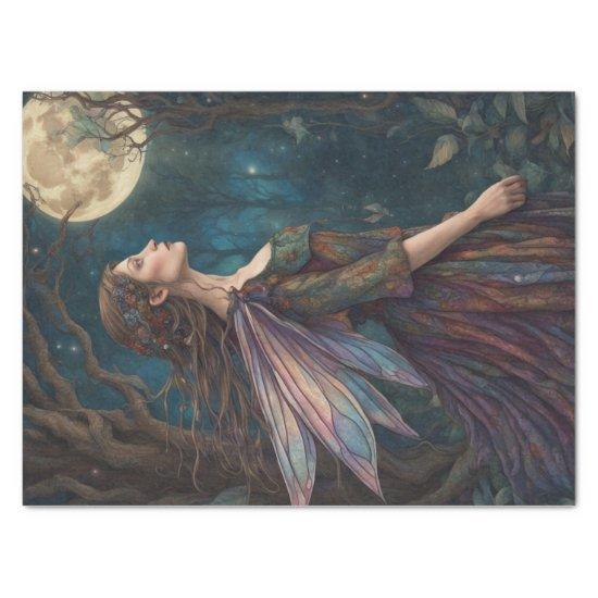 Whimsical Fairy  Moonlight Decoupage Paper