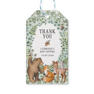 Whimsical Forest Woodland Baby Animals Thank You Gift Tags