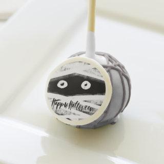 Whimsical Fun Black & White Mummy Happy Halloween Cake Pops