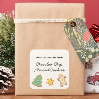 Whimsical Fun Christmas Cookie Gingerbread  Square Sticker