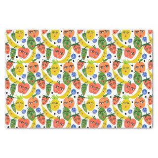 Whimsical Funny Fruit Salad Pattern Tissue Paper