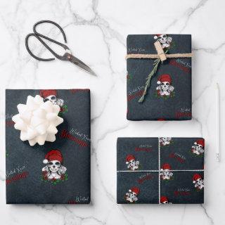 Whimsical Gothic Santa Skull Christmas  Sheets