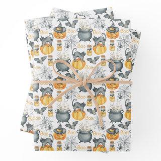 Whimsical Halloween Cauldron and Cats Pattern  Sheets