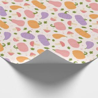 Whimsical Halloween Pumpkins and Mushrooms Pattern