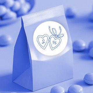 Whimsical Heart Locket Doodle Sketch Modern CUSTOM Classic Round Sticker
