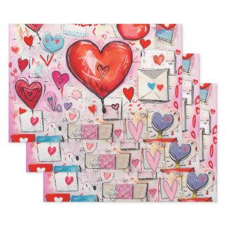 Whimsical Hearts and Love Letters Pattern  Sheets