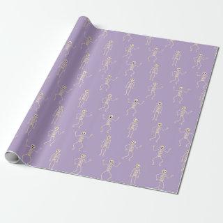 Whimsical Lavender Halloween Dancing Skeletons