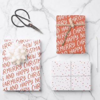 Whimsical Merry Christmas Happy New Year  Wrapping  Sheets