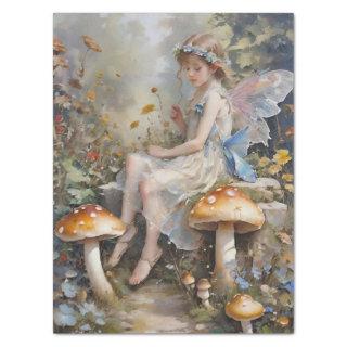 Whimsical Mushroom Fairy Decoupage   Tissue Paper