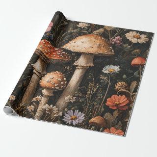 Whimsical Mushrooms and Wildflowers Decoupage