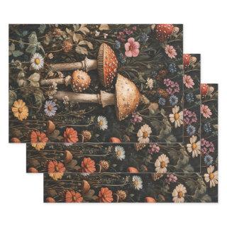 Whimsical Mushrooms and Wildflowers Decoupage  Sheets