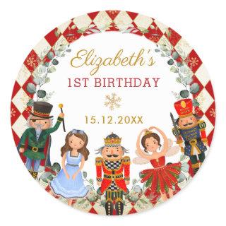 Whimsical Nutcracker Birthday Party Baby Shower Classic Round Sticker