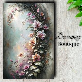 Whimsical Orchids Decoupage Tissue Paper