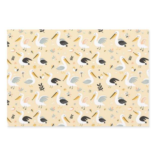 Whimsical Pelican Paradise  Sheets