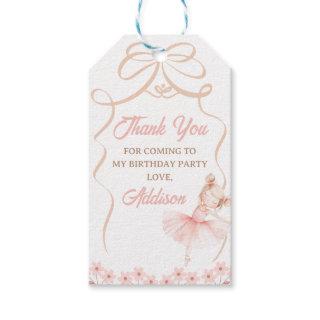 Whimsical Pink Ballerina Two Tu 2nd Birthday  Gift Tags