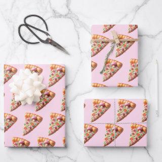 Whimsical Pink Mushroom Pizza  Sheets