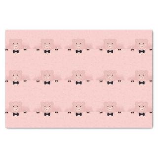 Whimsical Pink Pig in Black Bow Tie Pattern Tissue Paper