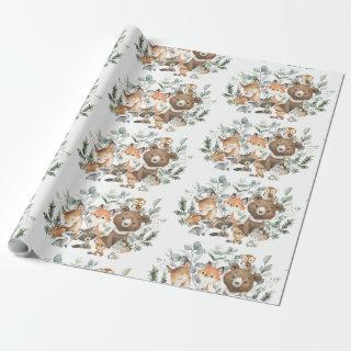 Whimsical Sage Green Woodland Forest Animals