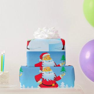 Whimsical Santa Claus with Mini Christmas Tree