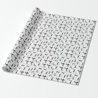 Whimsical Skinny Black Cat Pattern