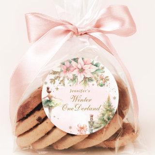 Whimsical The Nutcracker Winter Onederland  Classic Round Sticker