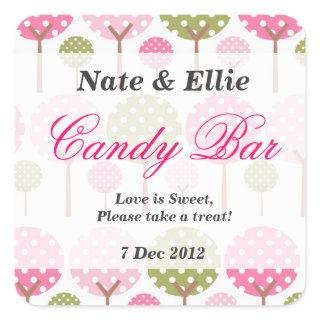 Whimsical Tree Candy Bar Sticker