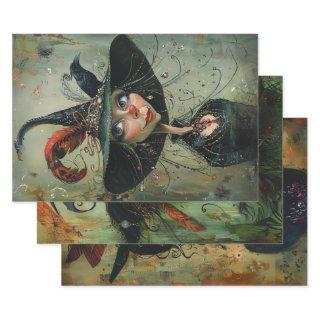 Whimsical Trio Witches Decoupage   Sheets